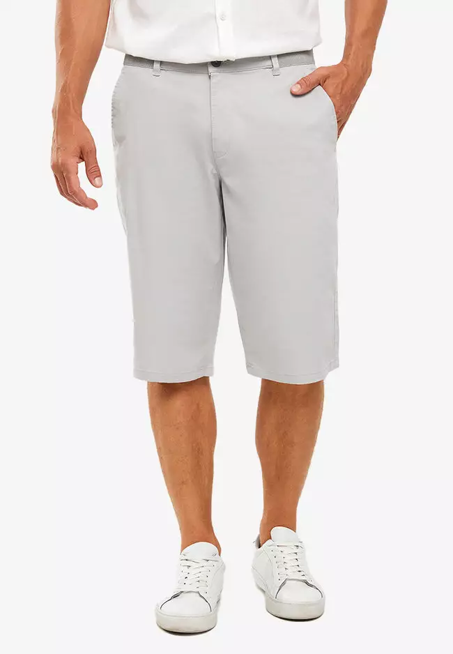 men's regular fit cotton gabardine bermuda shorts