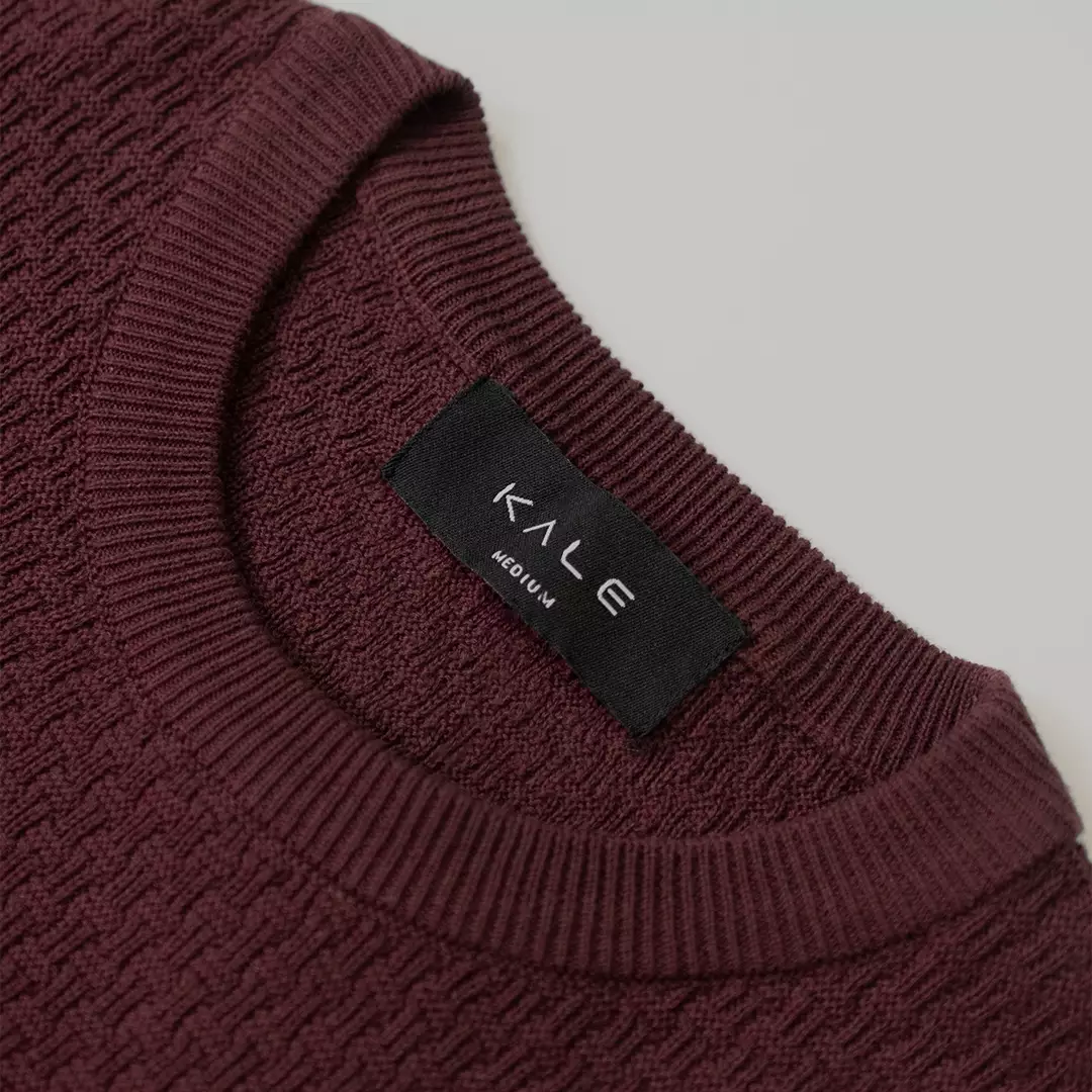 Kale ROGER MAROON / Atasan Rajut Pria / Sweater Rajut Tangan Pendek / Baju Pria