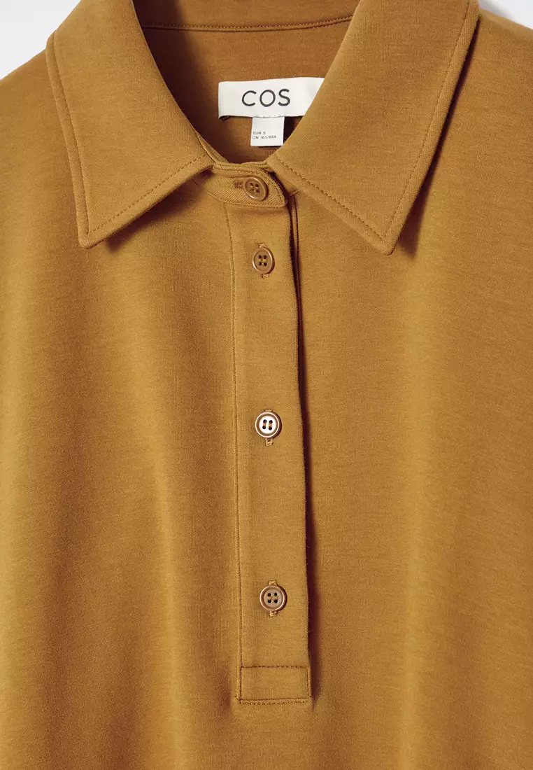 Buy COS Flared Cotton-Jersey Polo Shirt 2025 Online ZALORA