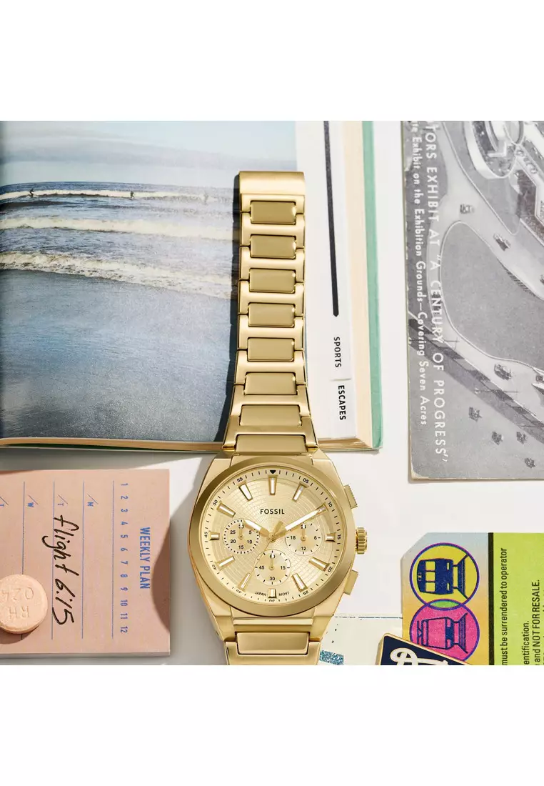 Everett Chronograph Gold-Tone Stainless Steel Watch FS6119