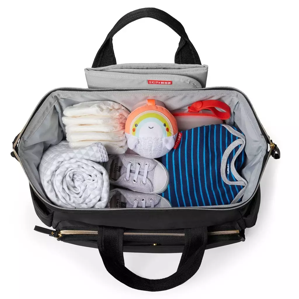 Skip Hop Kids Main Frame Wide Backpack Black - Main Frame Diaper Bag Hitam