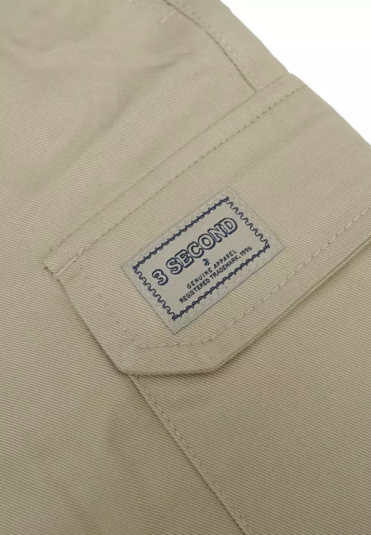 3Second Men's Short Cargo Pants Relaxed Fit Cotton Twill North C020225