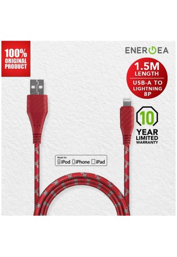 Energea red Kabel Data UBS-A to Lightning 1.5 NyloXtreme Energea - Red B38D0ESD00DAFDGS_1