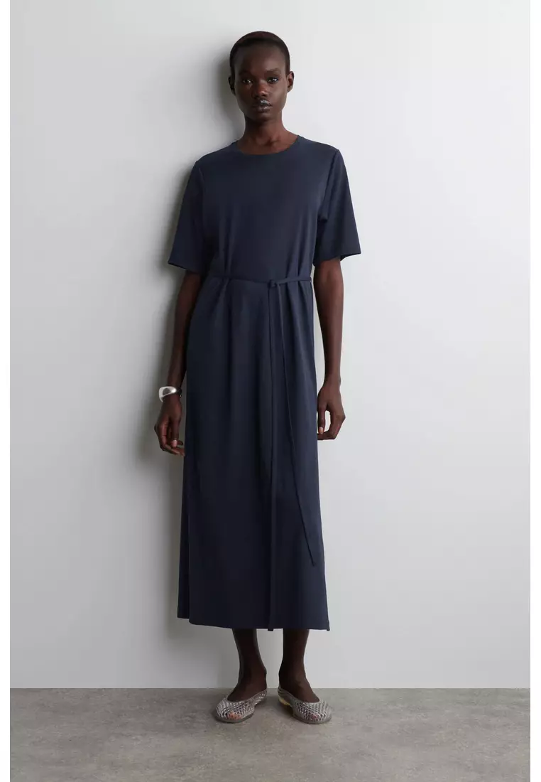 BELTED MIDI T-SHIRT DRESS