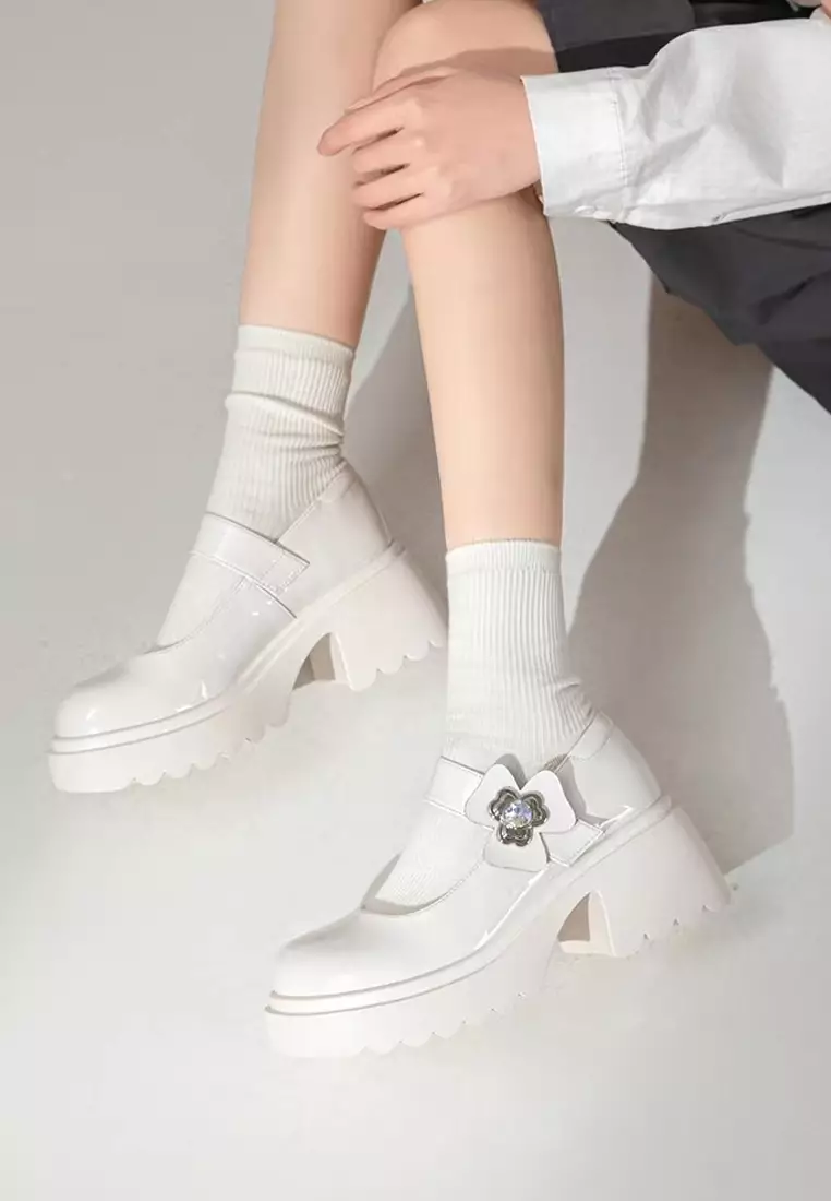 7cm Girly Leather Mary Jane Shoes MZ0623