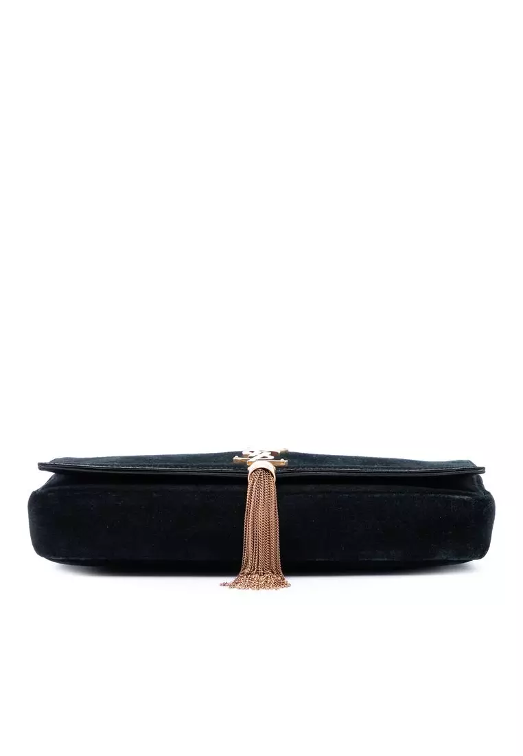 Pre-Loved Saint Laurent Suede Monogram Kate 99 Tassel Bag