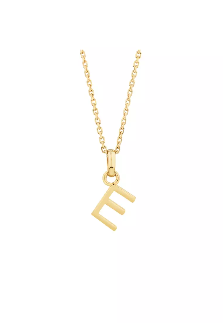 Gold chain with letter on sale pendant