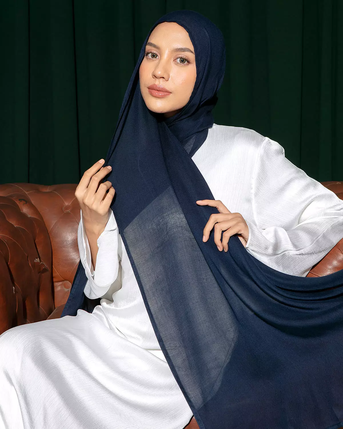 Viscose Pashmina Nour Shawl Navy NEW