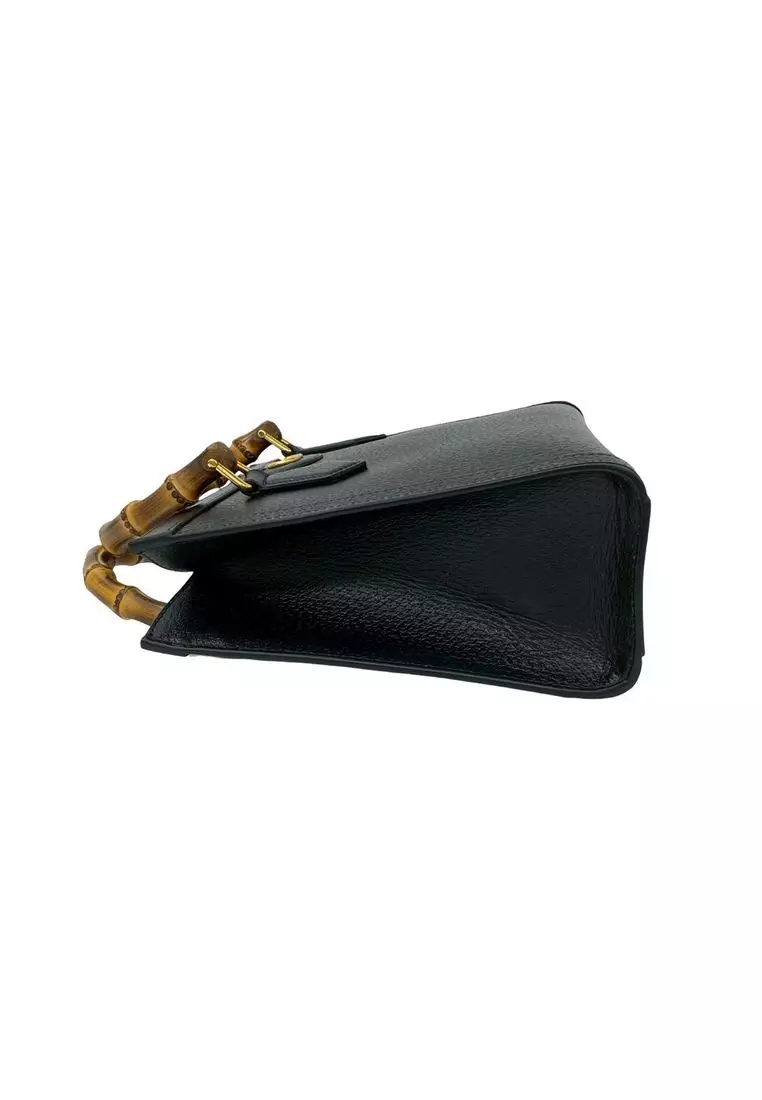Pre-Loved Gucci Medium Leather Bamboo Diana Satchel