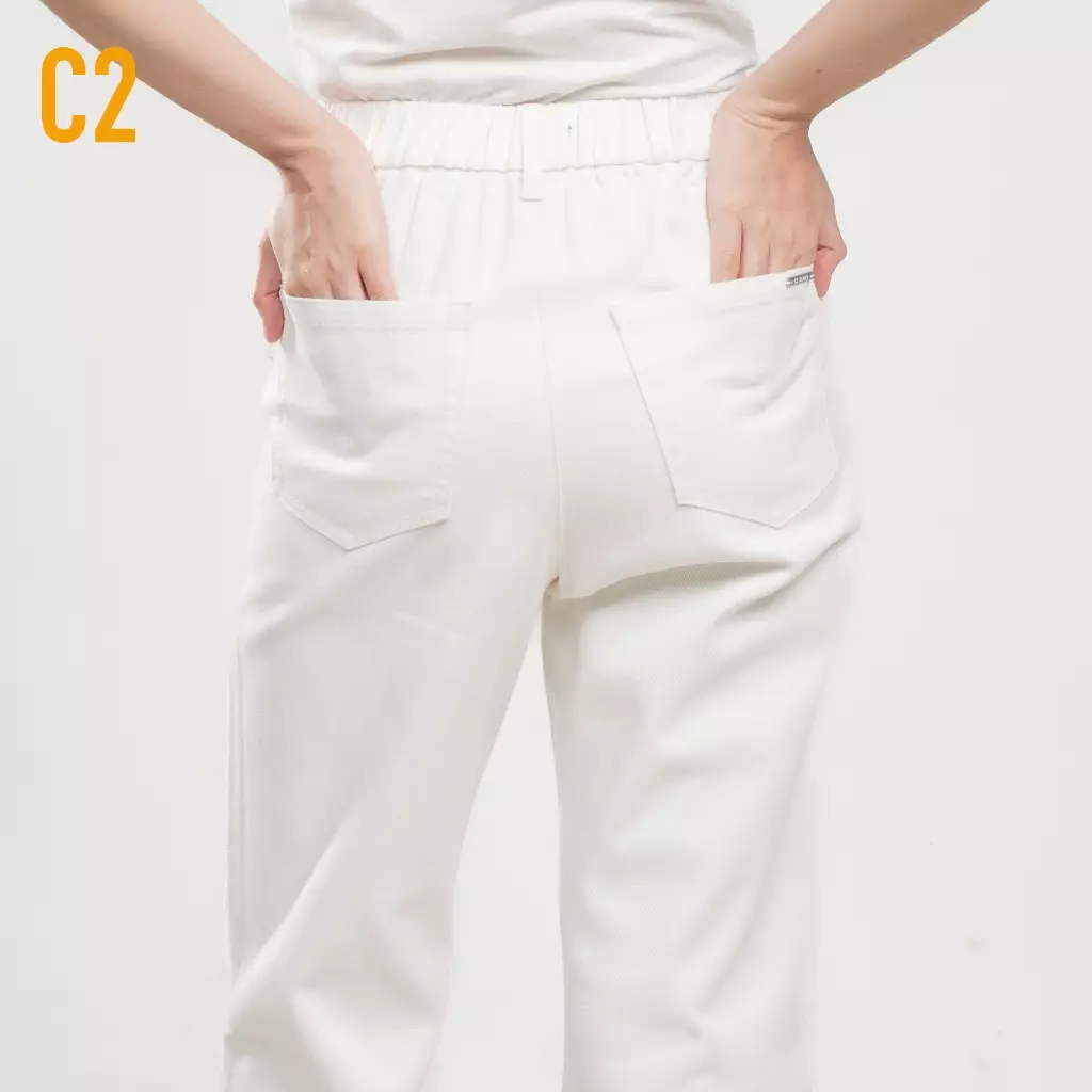 C2 Zennia Ecru Culottes Jeans Wanita