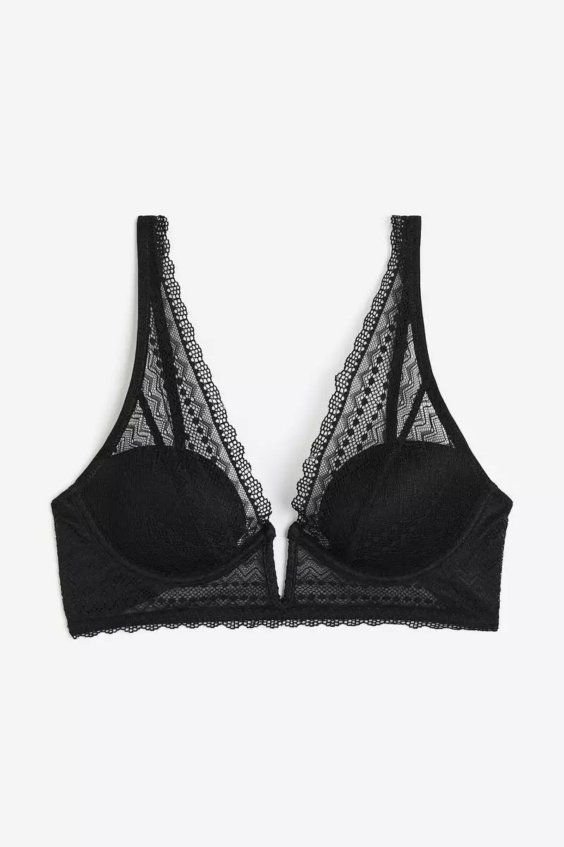 Padded underwired lace bra