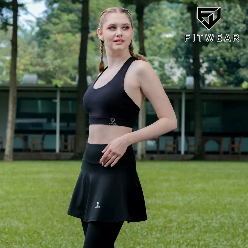 Fitwear - Sportbra Olahraga Wanita SAMANTHA [CAGED PLAIN] - BLACK