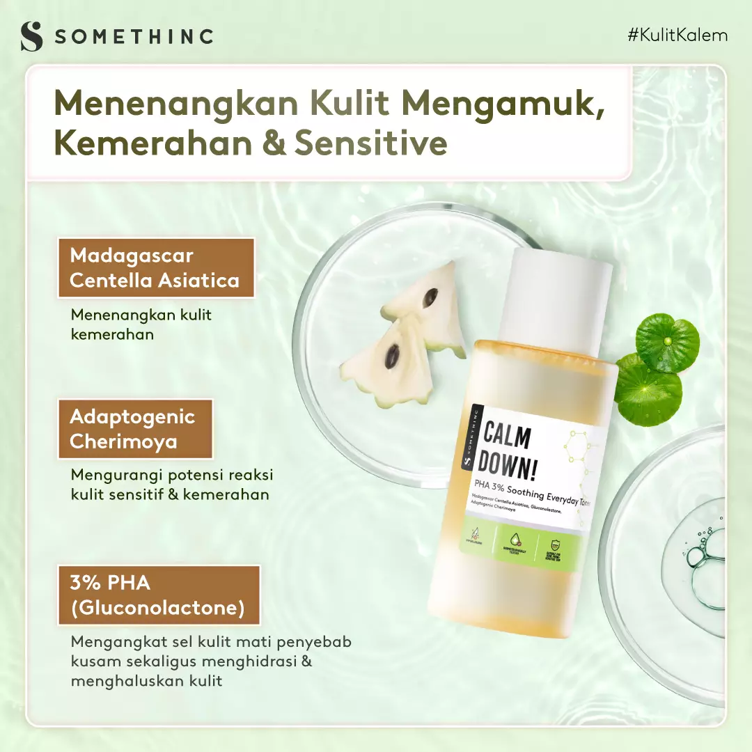 SOMETHINC Calm Down! PHA 3% Soothing Everyday Toner - Toner Menenangkan & Mencerahkan kulit