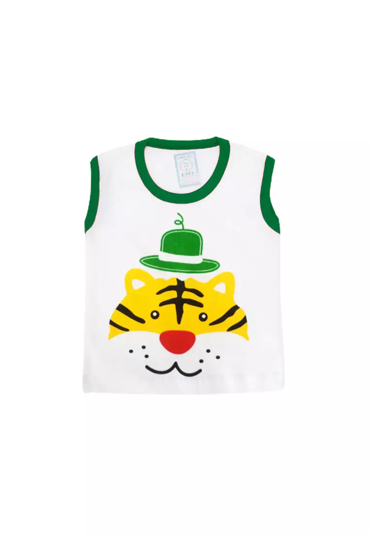 Skabe Pakaian Bayi Anak Laki Laki Baju Atasan Singlet Motif Cat Setelan Celana Kaos Baby Putih All Size Usia 0 Sampai 6 Bulan 3507 Everyday