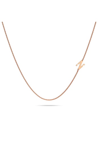 Bullion Gold gold BULLION GOLD Bold Alphabet Letter Initial Charm Necklace in Rose Gold Tone - N 1EF5BAC4EA8FC3GS_1