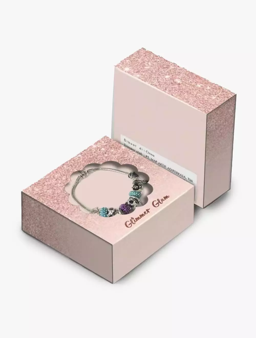 Glimmer Glam Bracelet Bear N Pink Charm - GLJHWB272453
