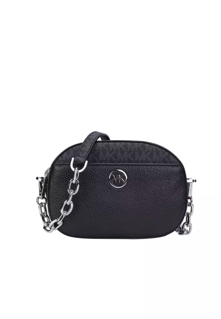 Pink and black michael kors purse deals