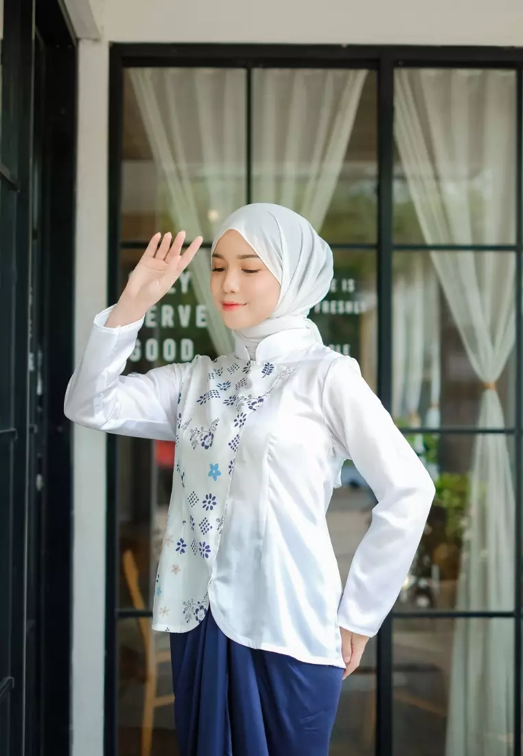 Baju Atasan kebaya Modern Azzura White