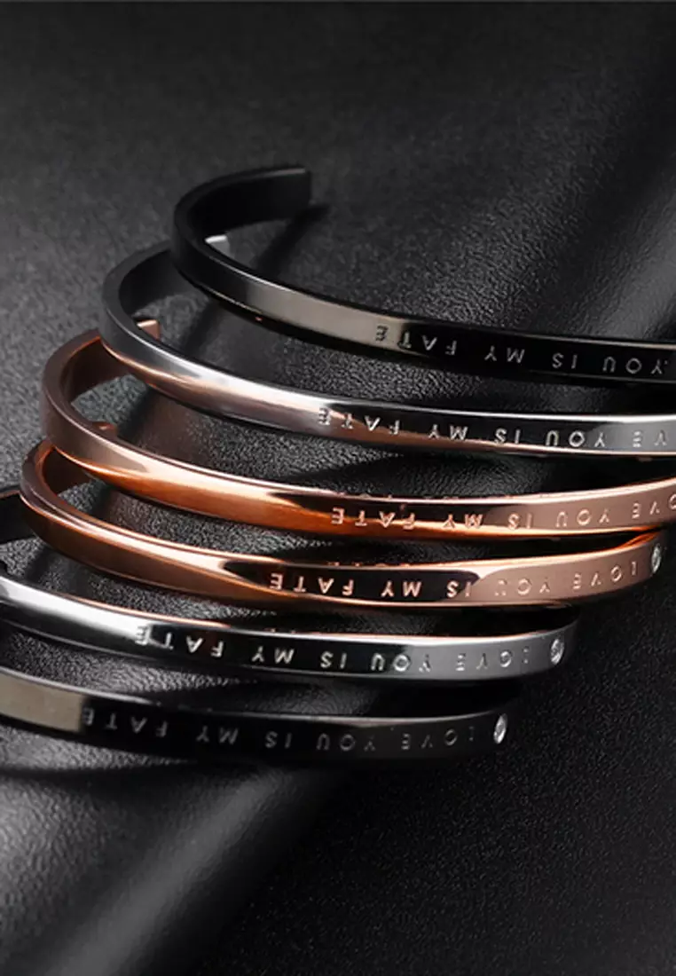 Open Arc Bangle - Black (Women)