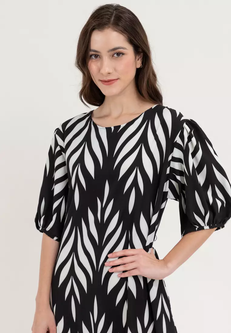 Lea Leaf Print Dress