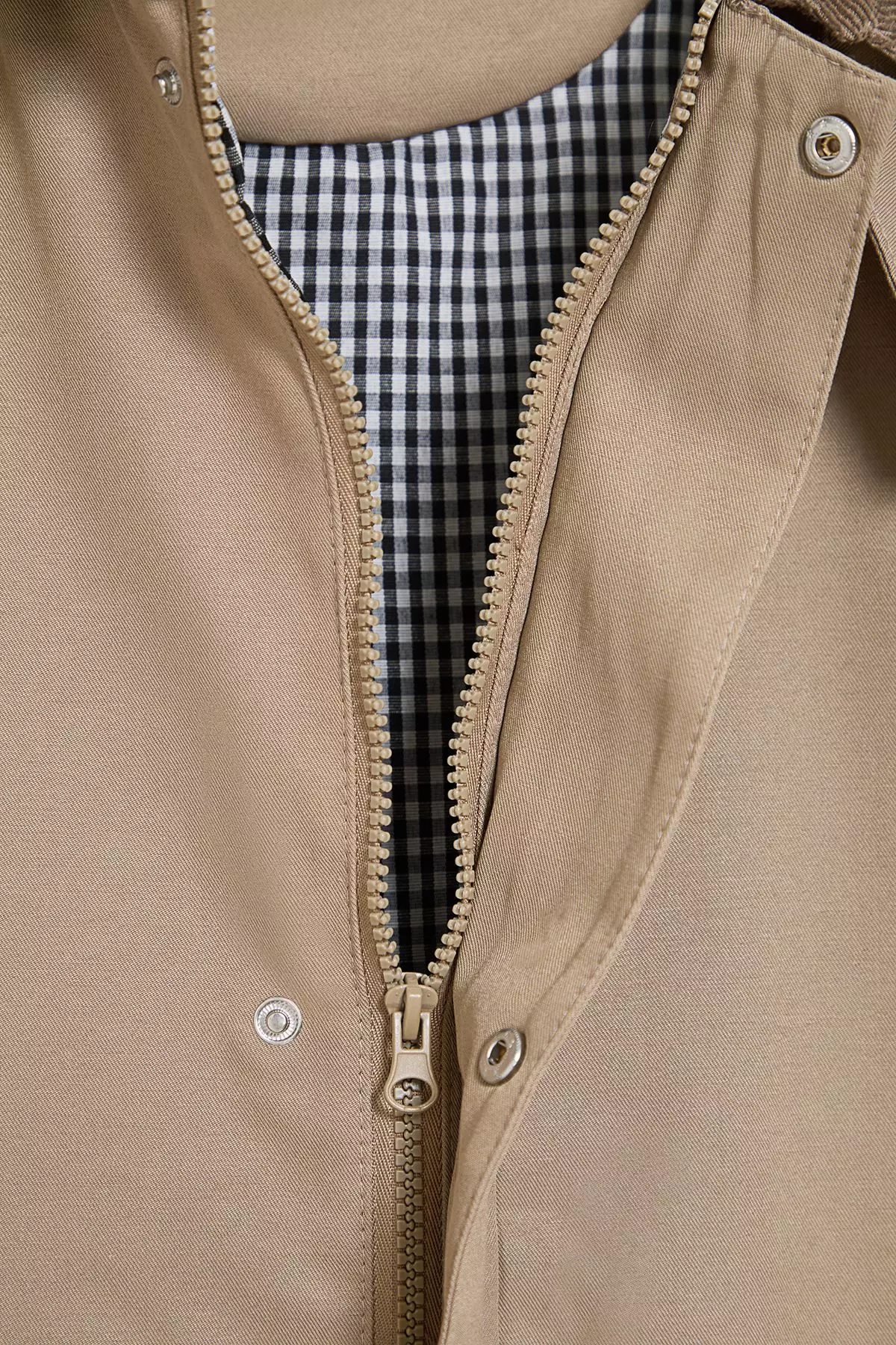 Stone Regular Fit Velvet Collar Detailed Unisex Seasonal Coat TMNAW25MO00017