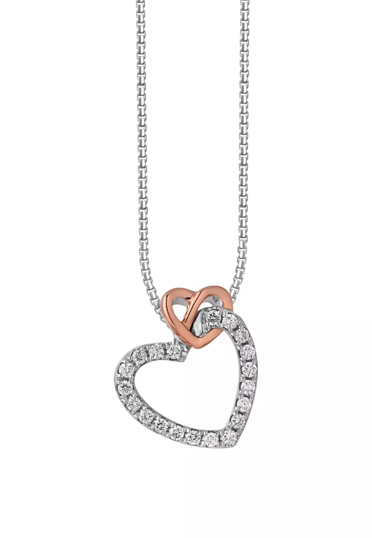 Buy TOMEI TOMEI Diamond Pendant With Chain, White+Rose Gold 585 ...