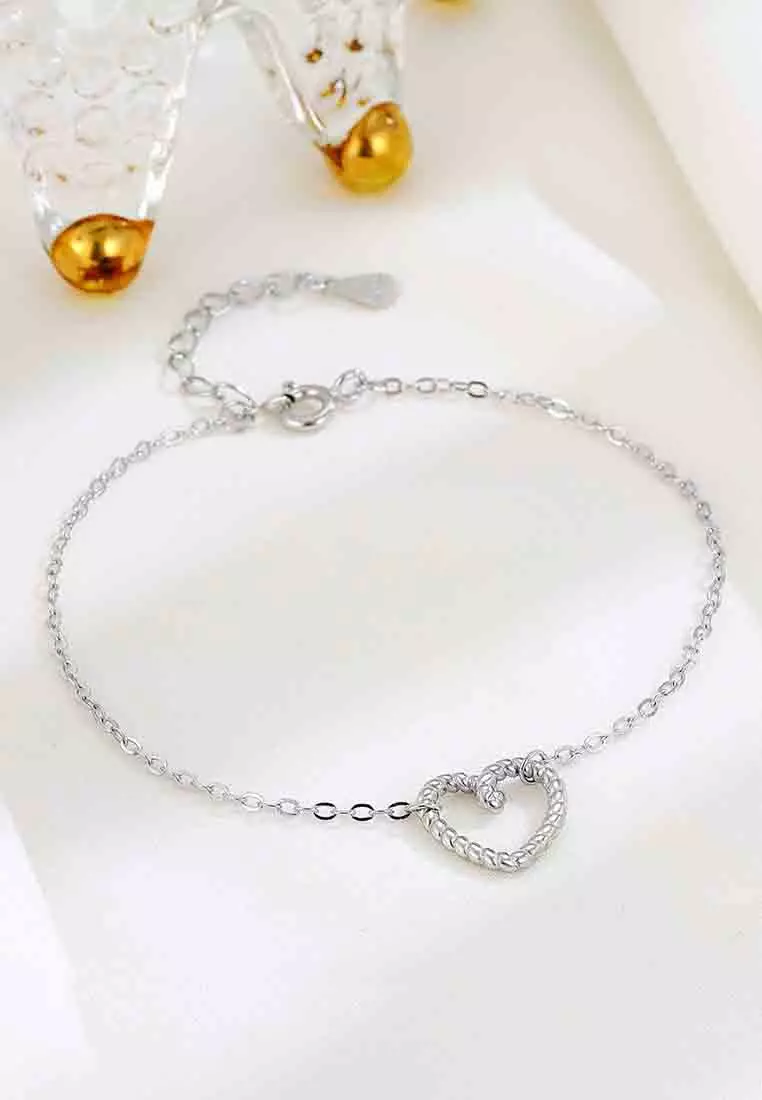 LDR24107 S925 Silver Hollow Love Bracelet