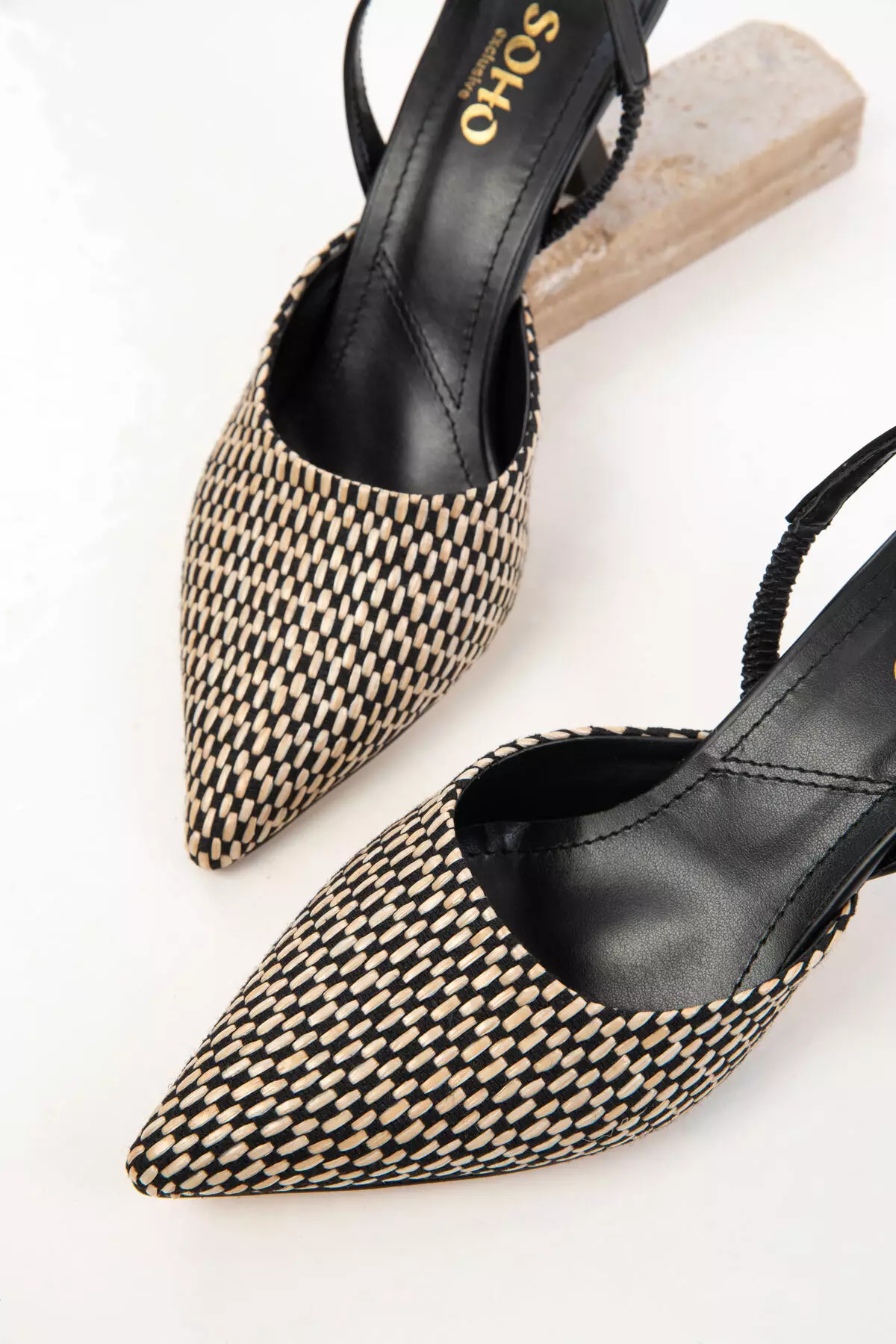 Black-Tan Women's Classic Heeled Shoes 20616