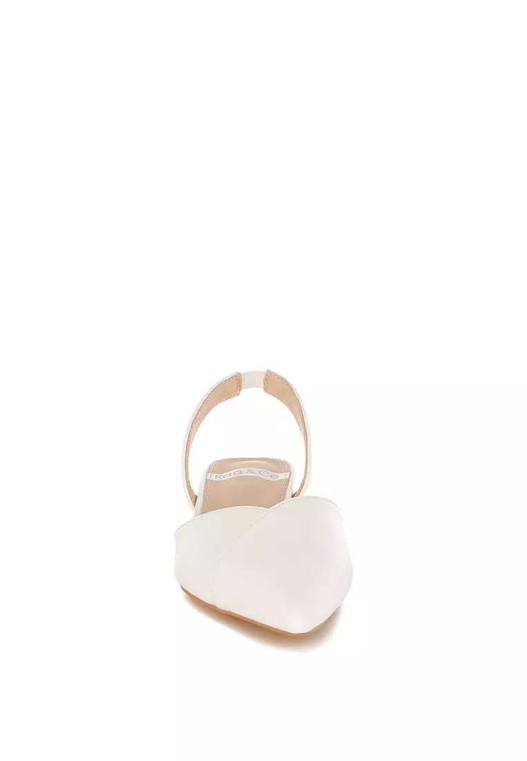 Sandal Slingback Kulit Lembut Warna Putih