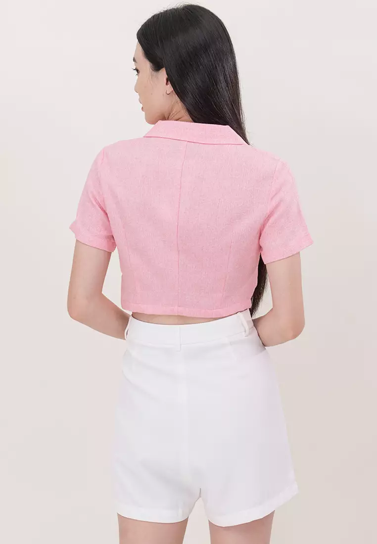Waffle Crop Top Shirt