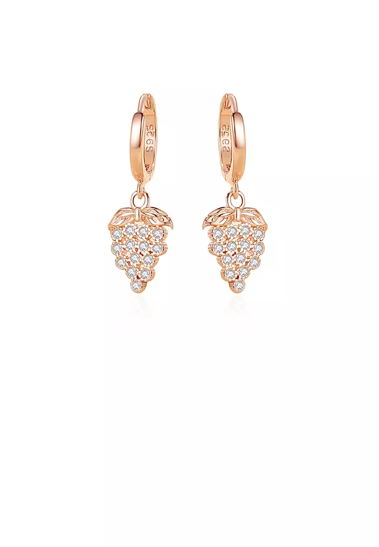 Buy Glamorousky 925 Sterling Silver Plated Rose Gold Simple Sweet