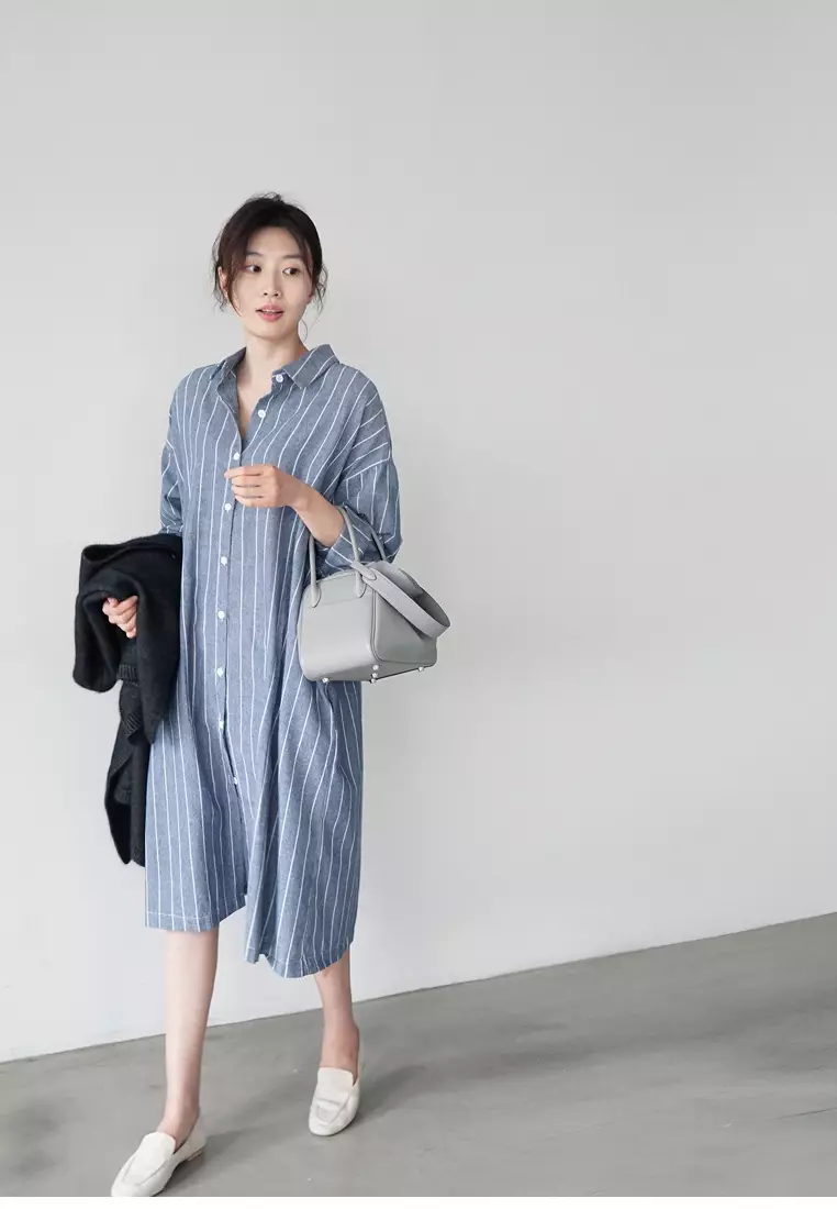 New casual striped slim fit oversized shirt CA25091917GY