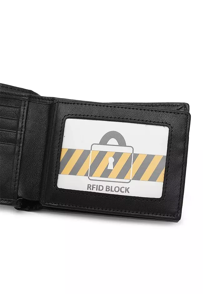 Men's RFID Blocking Bi Fold Wallet (RFID 錢包) - 黑色