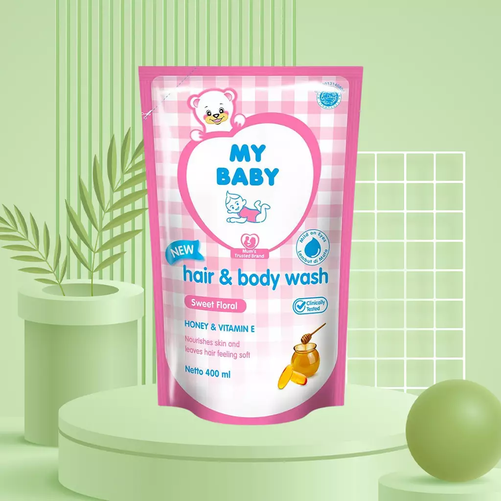 MY BABY Hair & Body Wash Sweet Floral Refill 400Ml (425554)