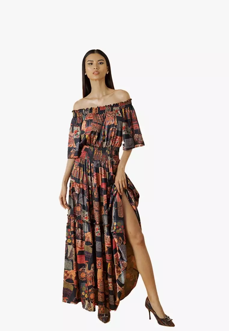 F2 - Fashion and Freedom Fly Sky Silk Maxi Dress