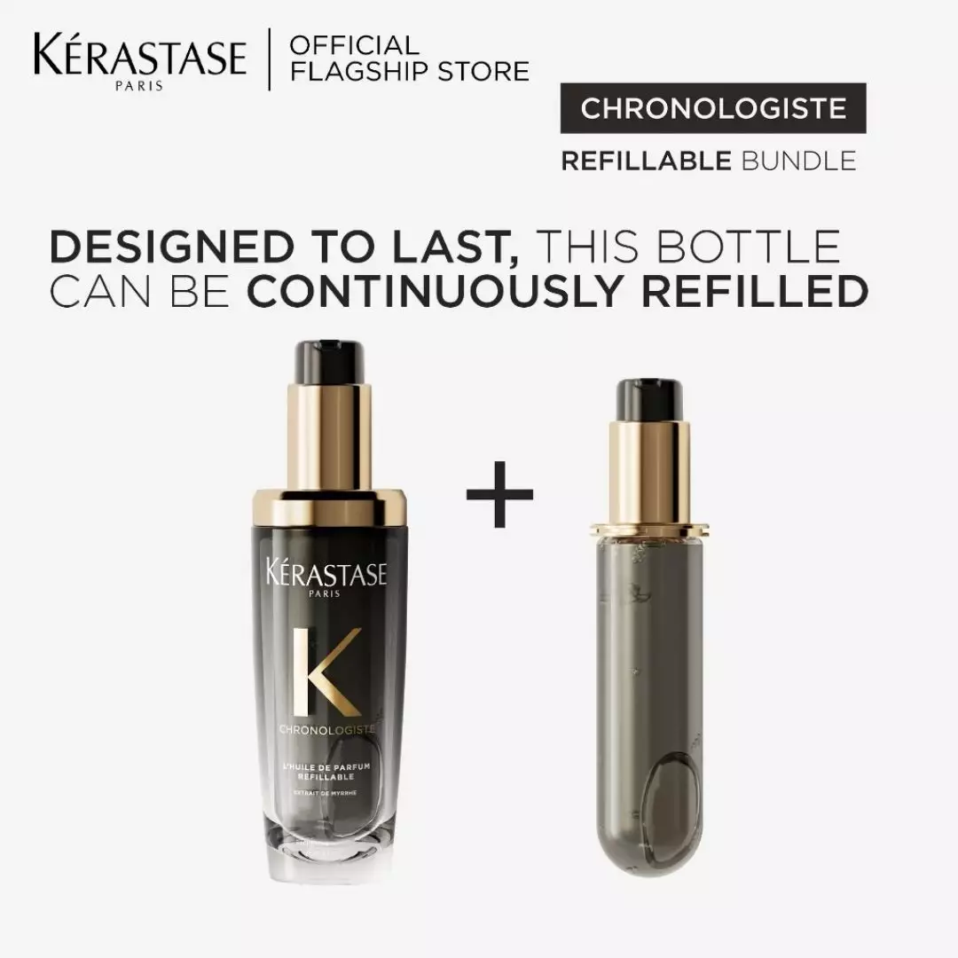 Kerastase Chronologiste Hair Oil 75ml Anti Aging Hair Serum - Serum Rambut untuk Rambut Aging (Rapuh, Kusam, Kaku)