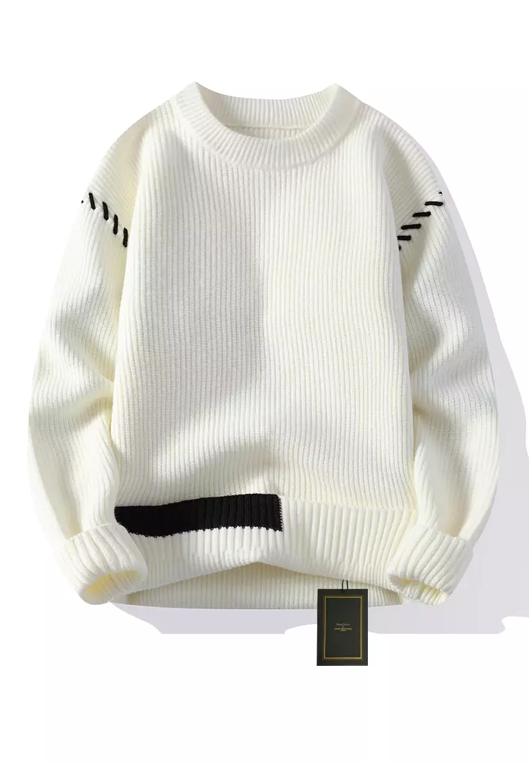 撞色輯明線針織毛衣 AY-H23938