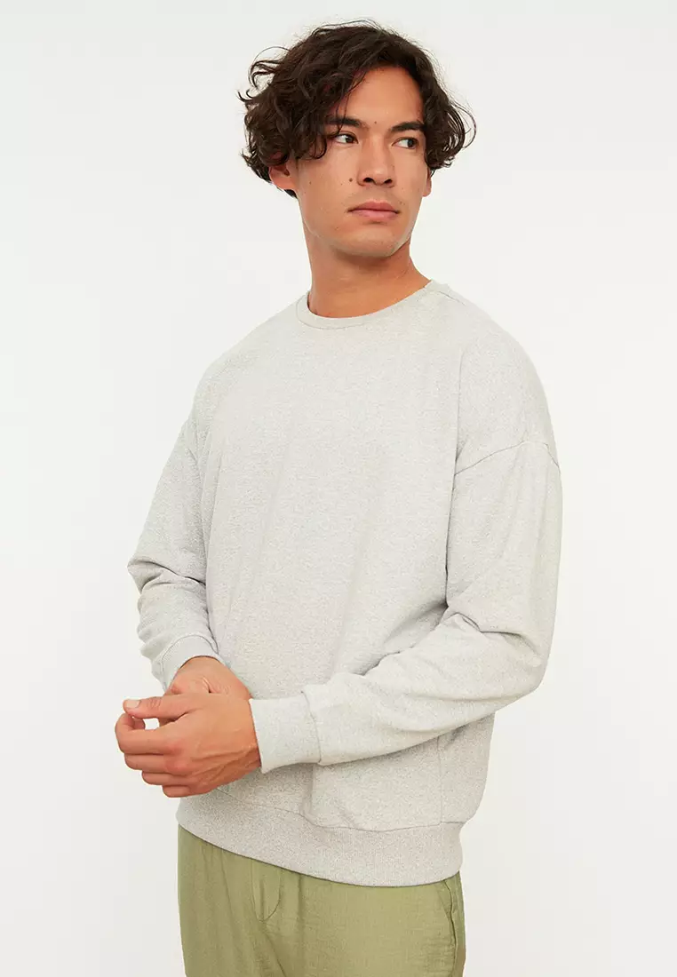 Mens crew top neck sweatshirts graphic