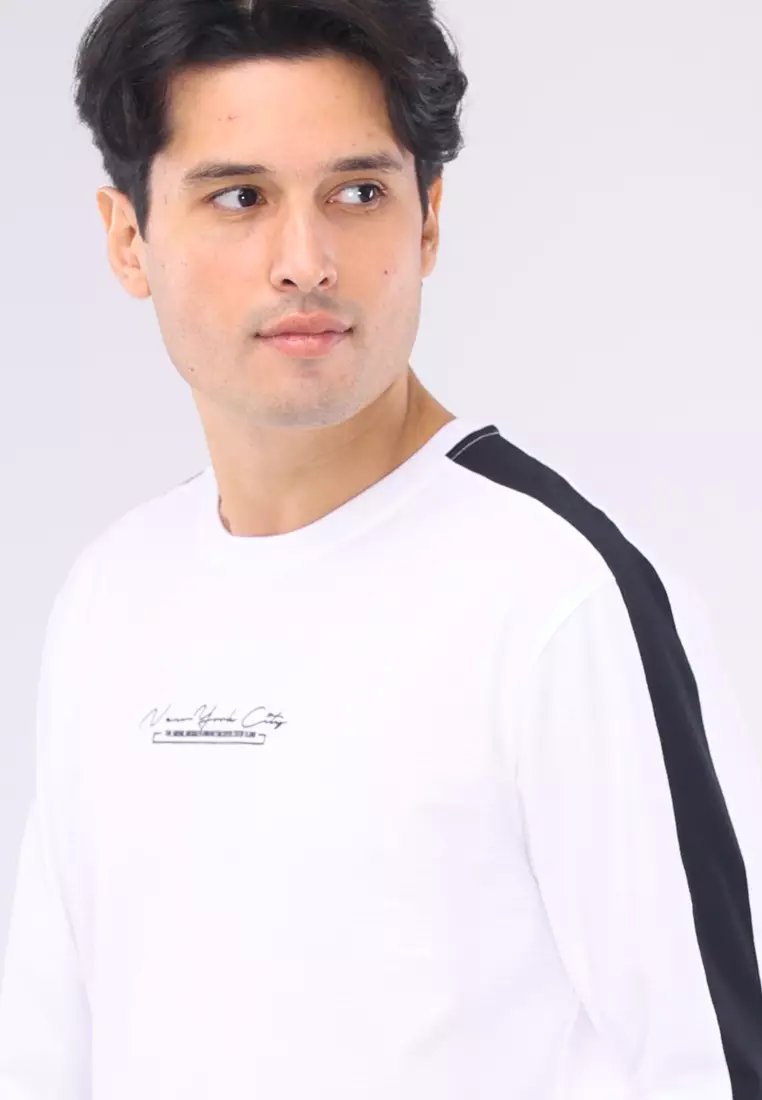 Round Neck Streaky Long Sleeves