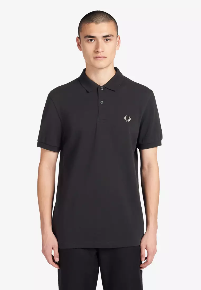 M6000 - Plain Fred Perry Shirt - (Black/Chrome)