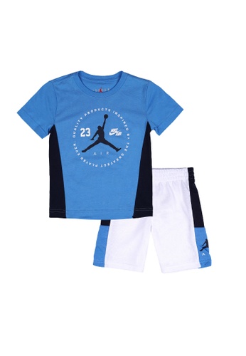 Jordan white Jordan Court Blocked Shorts Set (Little Kids) A1152KA26A78FDGS_1