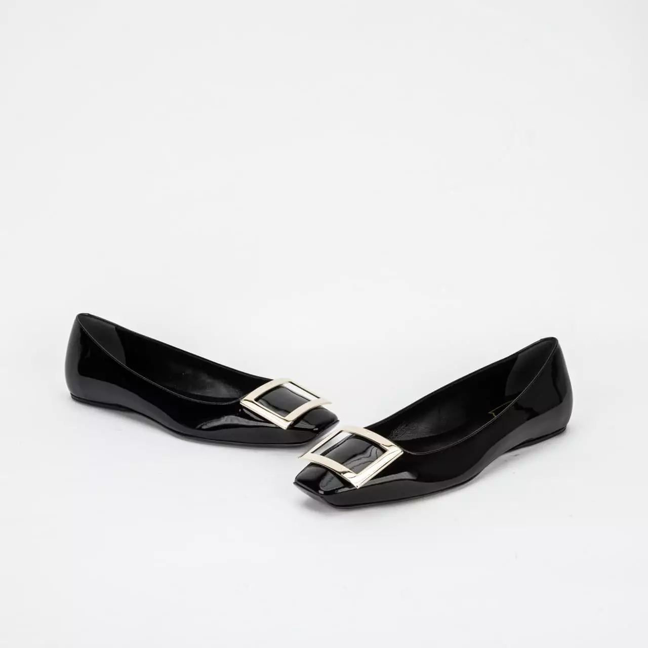 ROGER VIVIER 25S TROMPETTE BALLERINAS 45MM IN BLUE DENIM