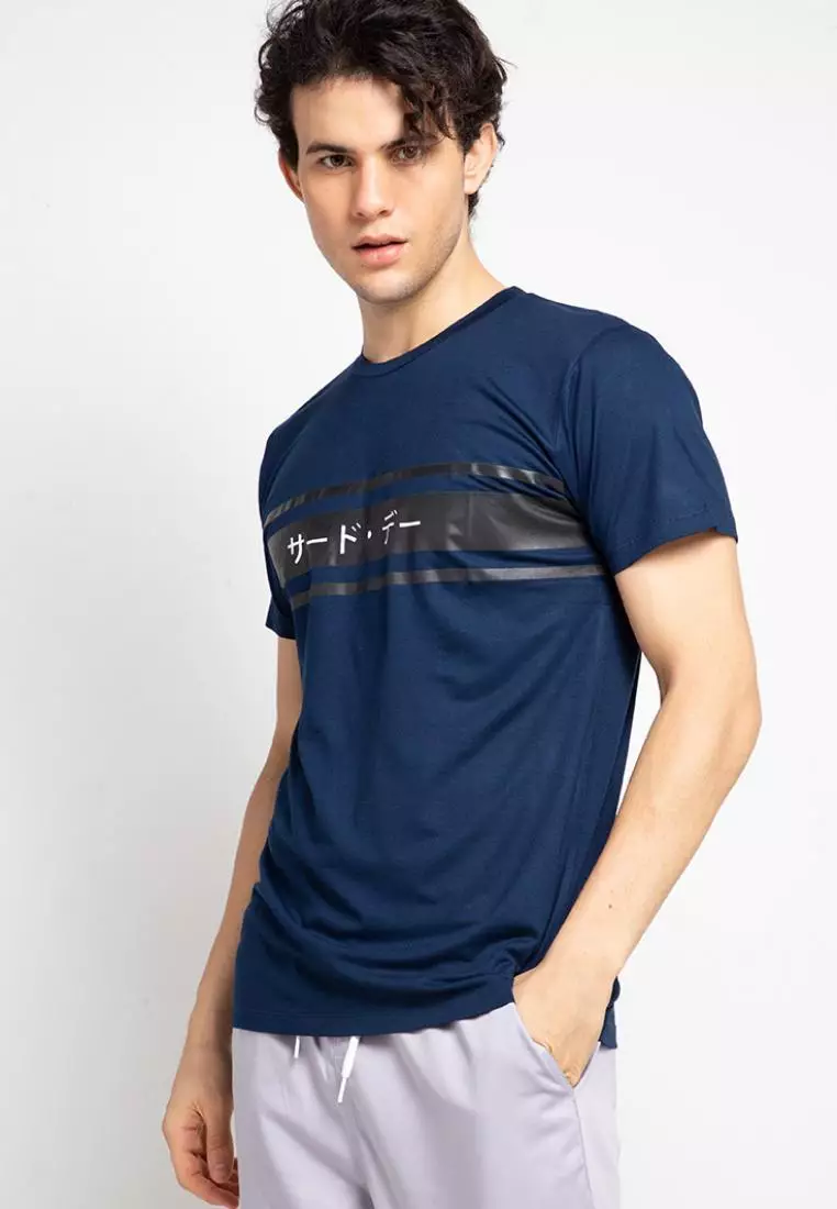 MTF14 3lines black nvy kaos pria