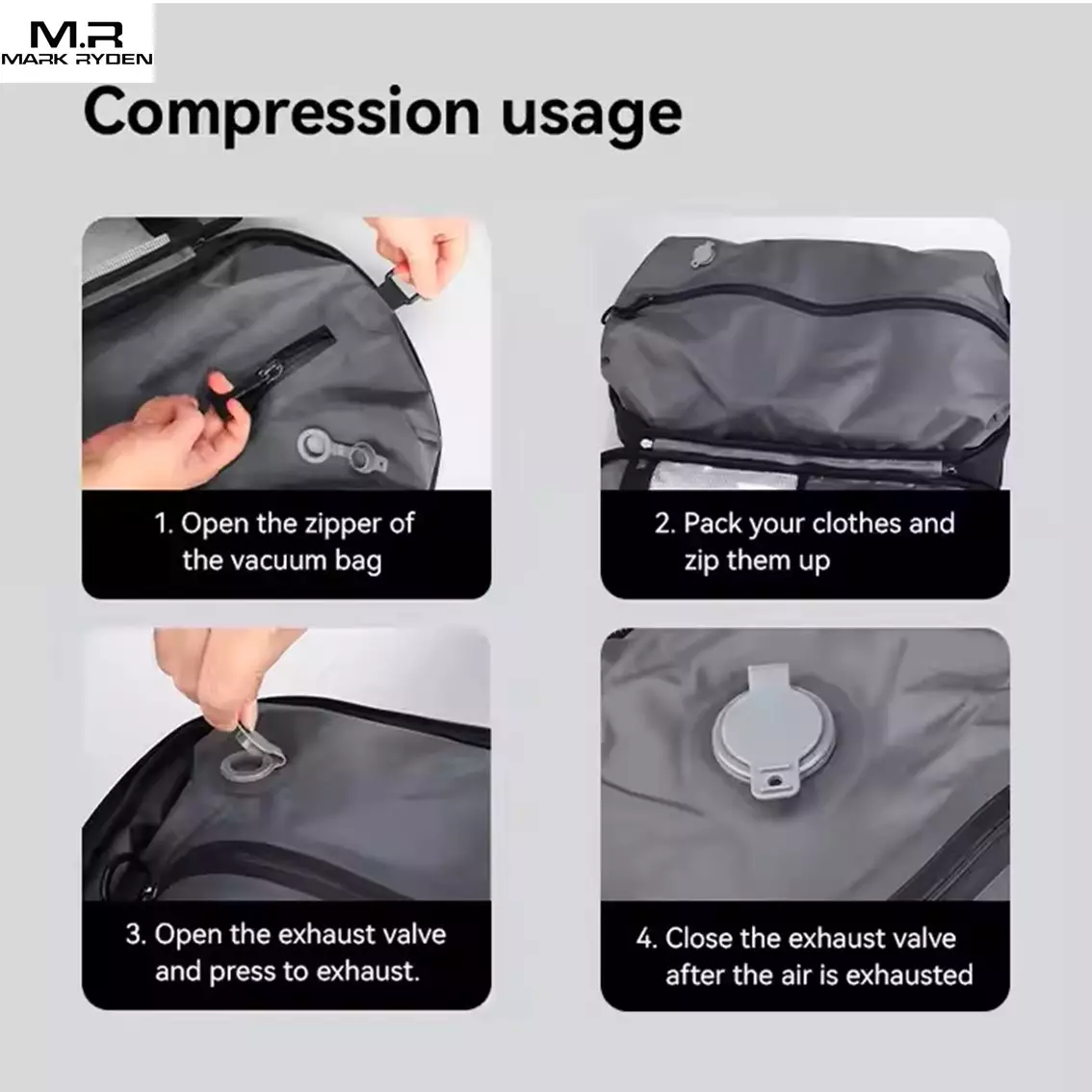 Mark Ryden Tas Backpack Ransel Laptop Pria Travel vacuum waterproof MR9299YKKQM - BLACK