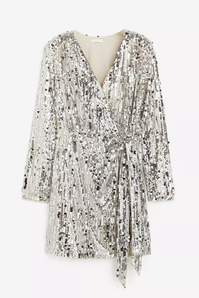Sequined wrap dress
