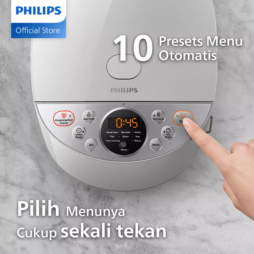 Jual Philips Philips Digital Rice Cooker 1.8 L HD4515/30 Metallic
