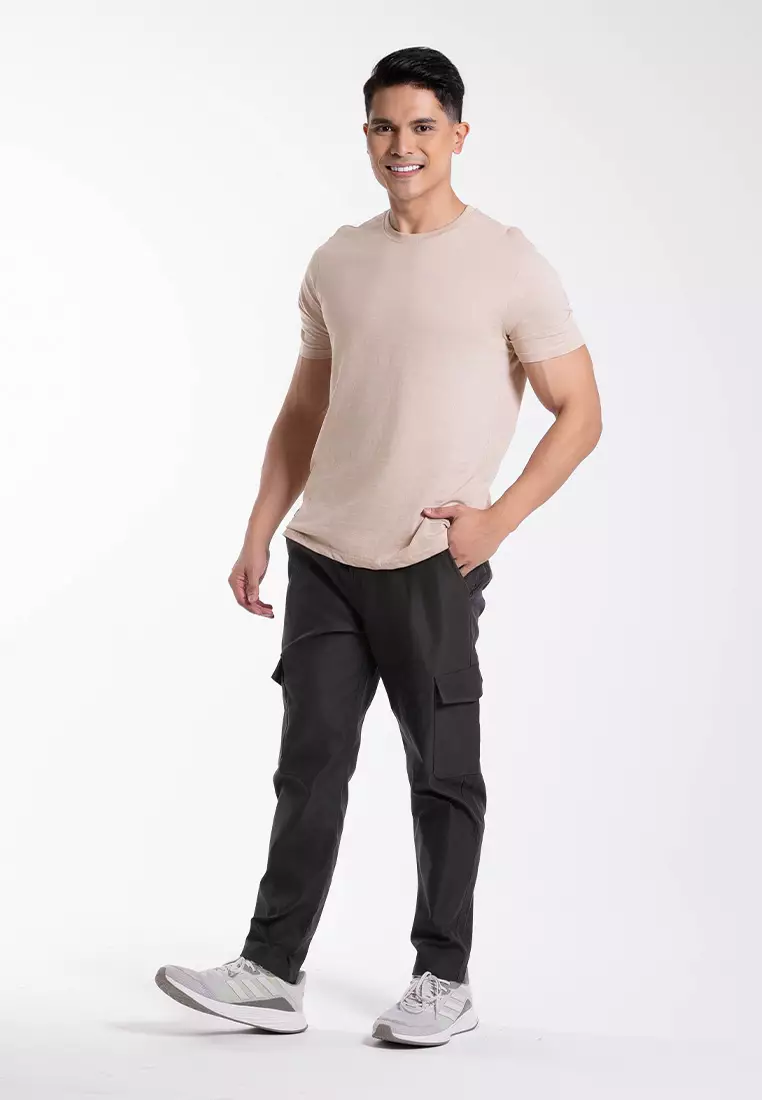 Forest Elastic Waist Trousers Cargo Long Pants Men | Seluar Panjang Lelaki - 10791-03DkGrey
