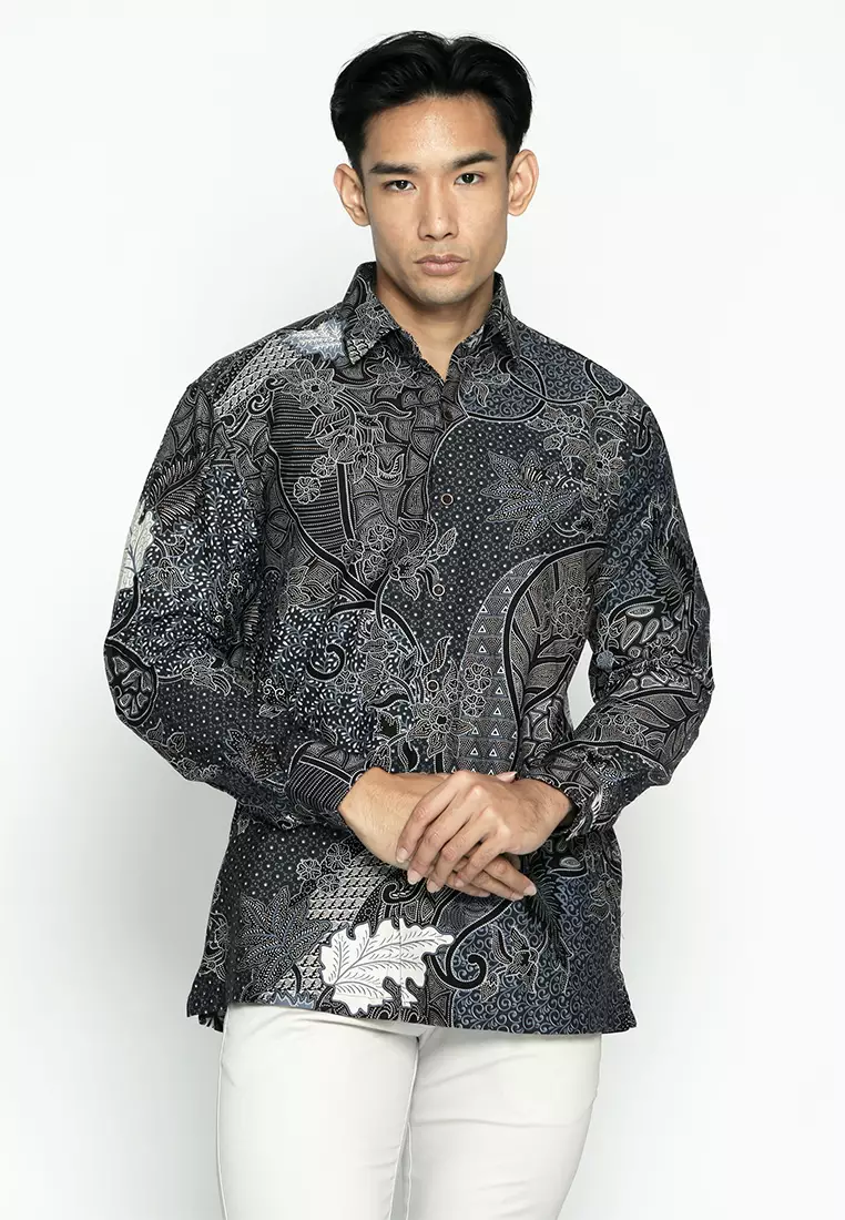 Casella Kemeja Pria Lengan Panjang Premium | Baju Kemeja Batik Pandawa Series Nakula 704 Blue