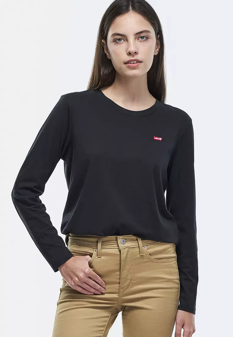 Levis t shirts women's long sleeve best sale