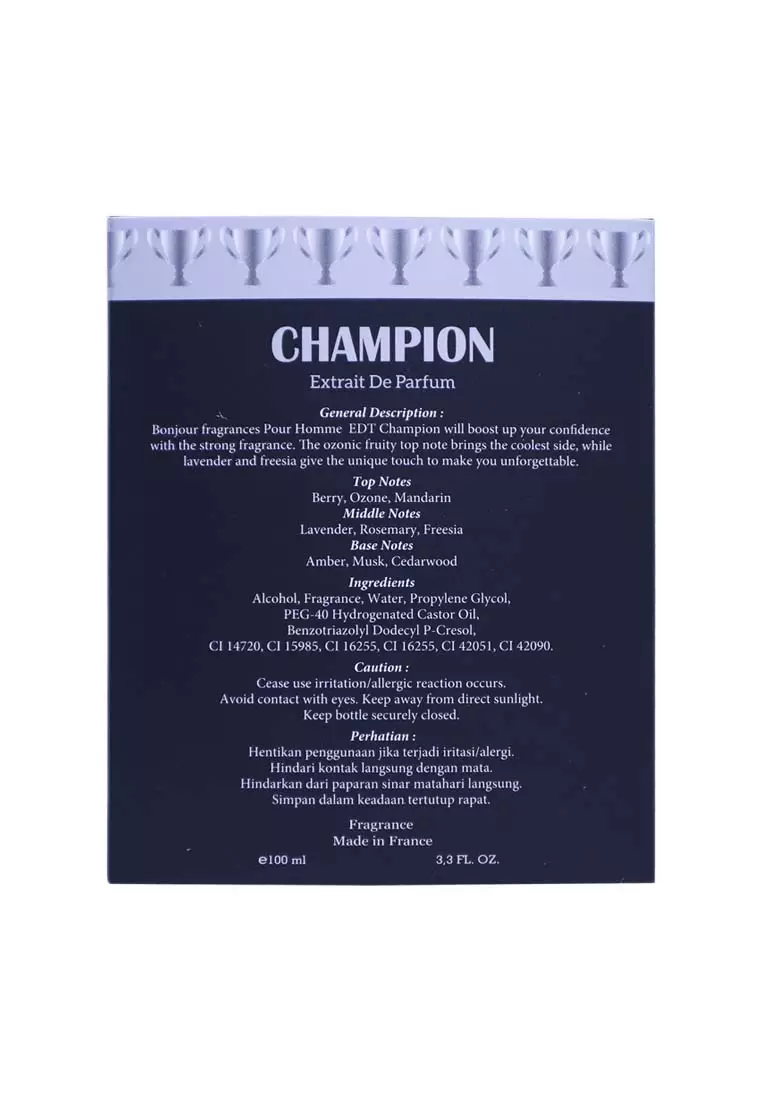 Bonjour Champion Pour Homme Extrait De Parfum 100 ML